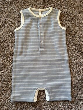 QUINCY MAE Cotton Rib Henley Tank Romper